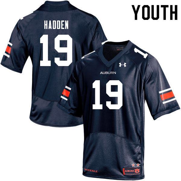 Auburn Tigers Youth Kamal Hadden #19 Navy Under Armour Stitched College 2021 NCAA Authentic Football Jersey LYU5774NZ
